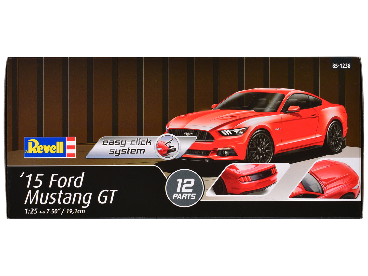 Level 2 Easy-Click Model Kit 2015 Ford Mustang GT 1/25 Scale Model by Revell-DiecastModeler.com