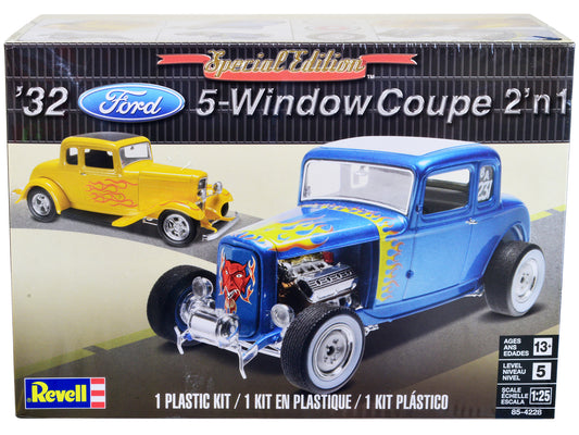 Level 5 Model Kit 1932 Ford 5-Window Coupe 2-in-1 Kit 1/25 Scale Model by Revell-DiecastModeler.com