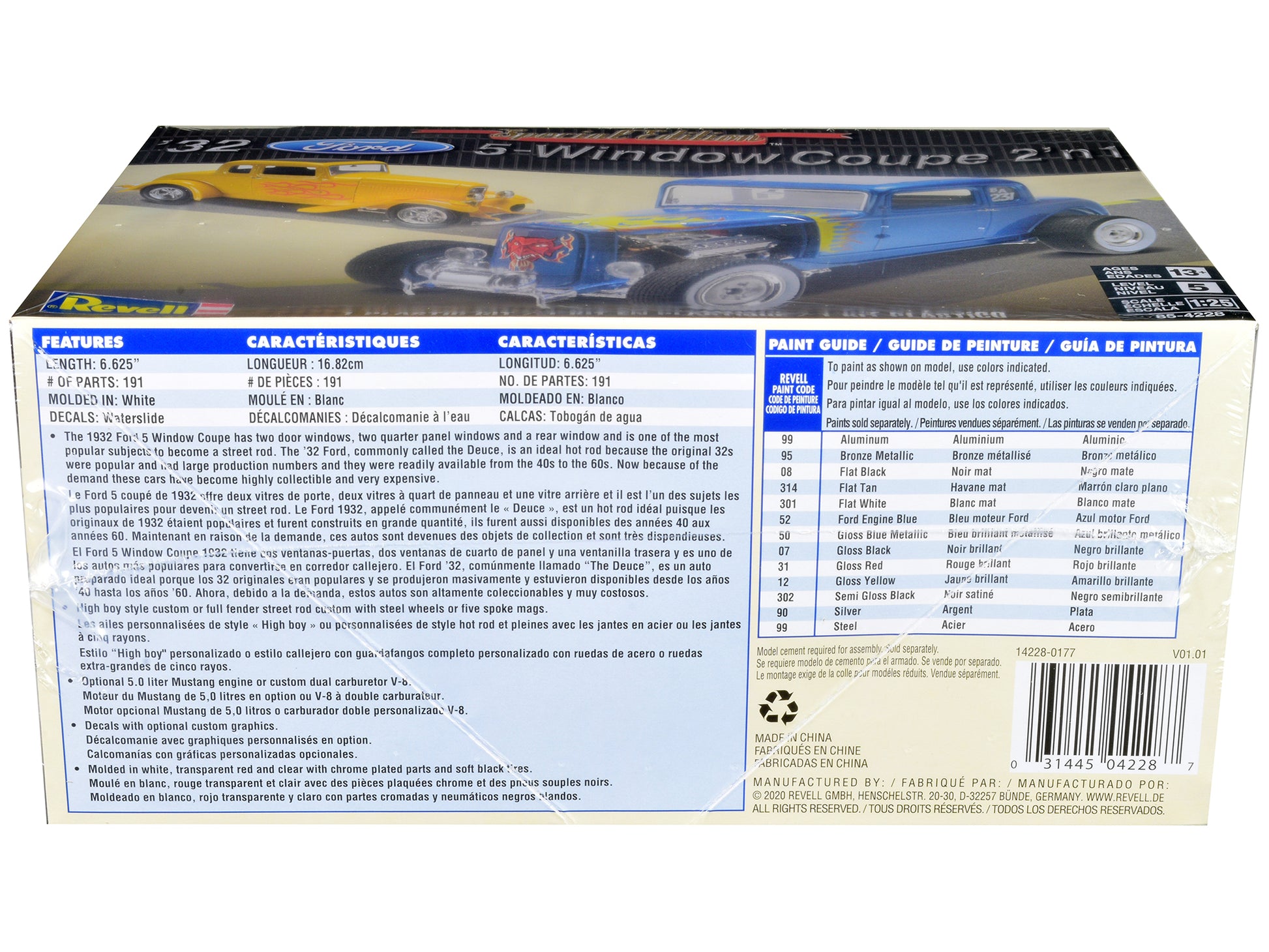 Level 5 Model Kit 1932 Ford 5-Window Coupe 2-in-1 Kit 1/25 Scale Model by Revell-DiecastModeler.com