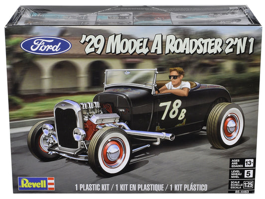 Level 5 Model Kit 1929 Ford Model A Roadster 2-in-1 Kit 1/25 Scale Model by Revell-DiecastModeler.com