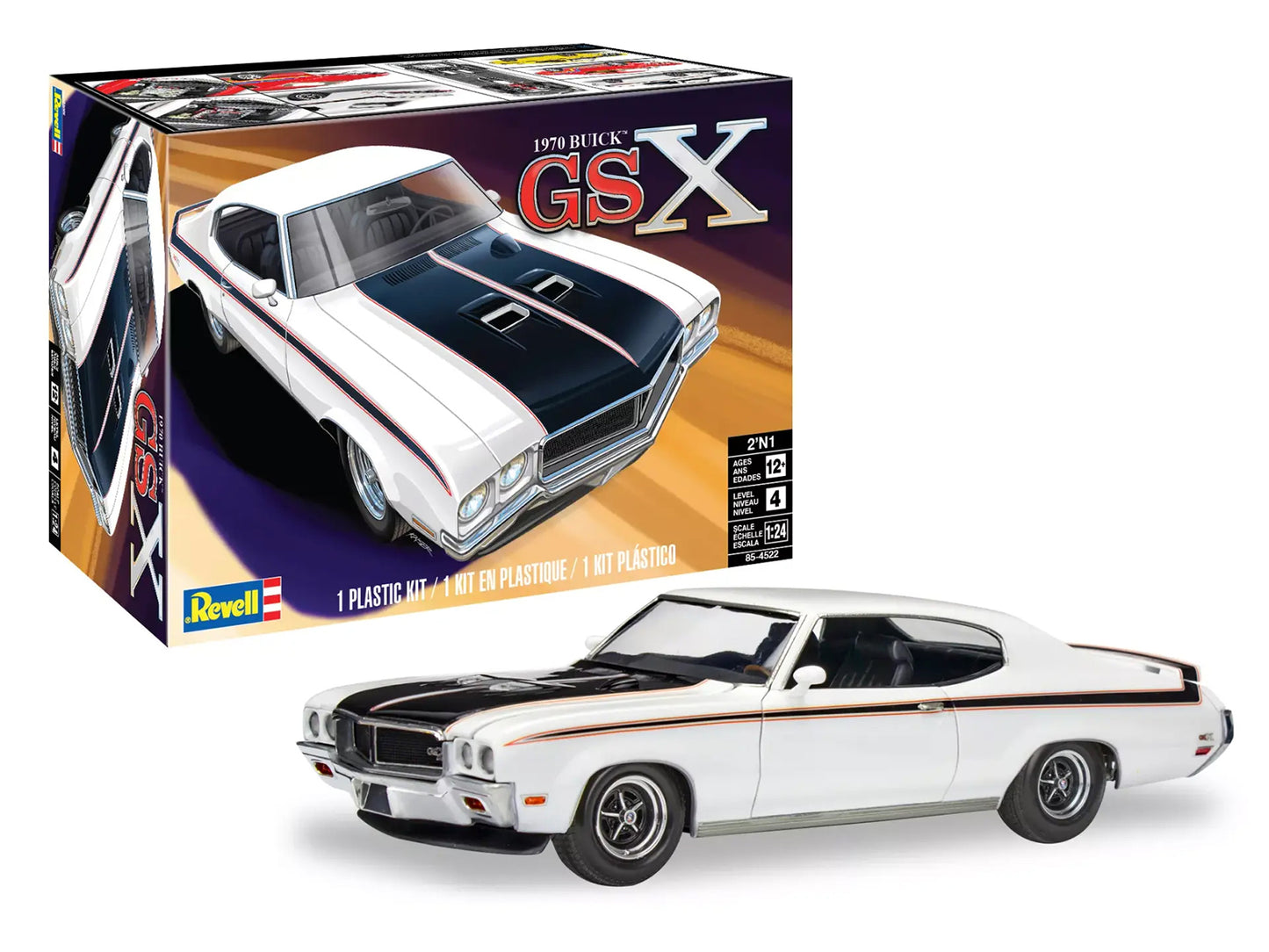 Level 4 Model Kit 1970 Buick GSX 2-in-1 Kit 1/24 Scale Model by Revell-DiecastModeler.com