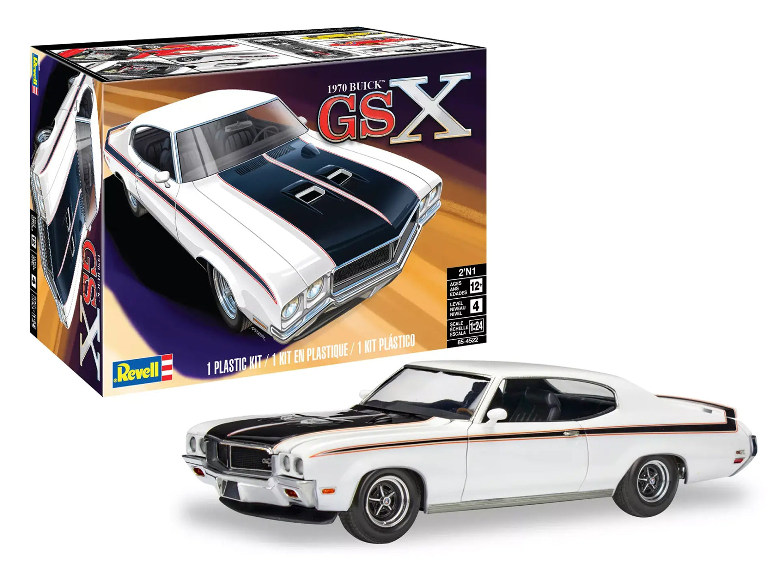 Level 4 Model Kit 1970 Buick GSX 2-in-1 Kit 1/24 Scale Model by Revell-DiecastModeler.com