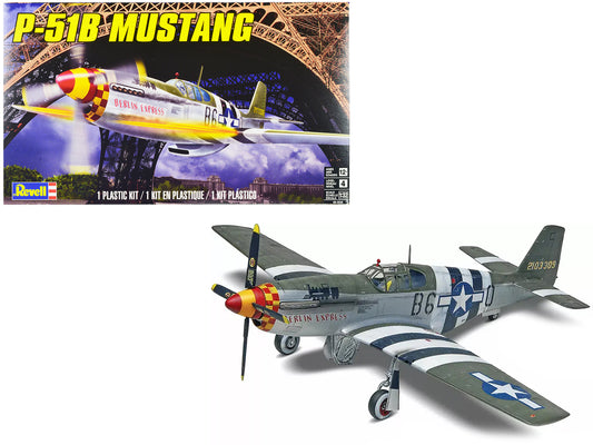 Level 4 Model Kit North American P-51B Mustang Fighter Aircraft 1/32 Scale Model by Revell-DiecastModeler.com