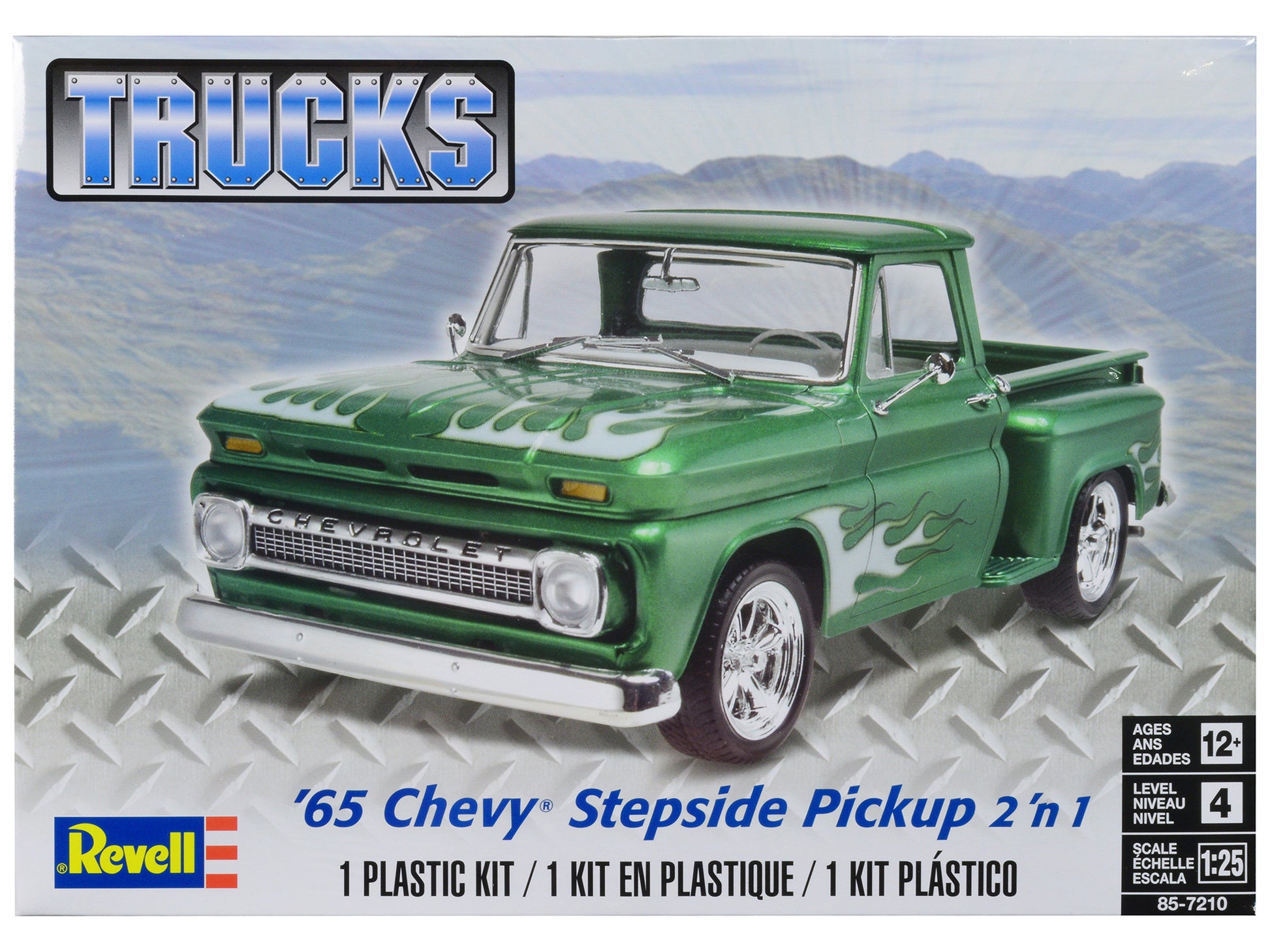 Level 4 Model Kit 1965 Chevrolet Stepside Pickup Truck 2-in-1 Kit 1/25 Scale Model by Revell-DiecastModeler.com