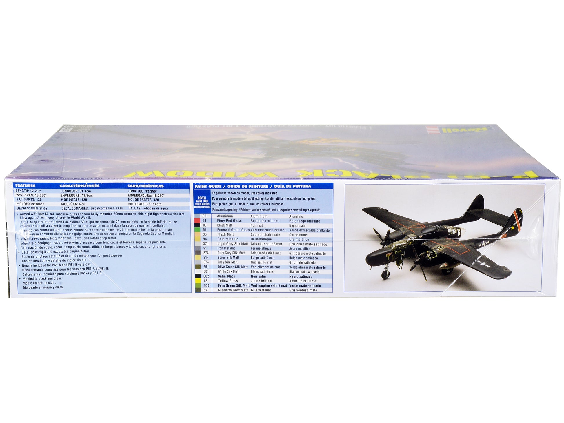 Level 5 Model Kit P-61 Black Widow Fighter Plane 1/48 Scale Model by Revell-DiecastModeler.com