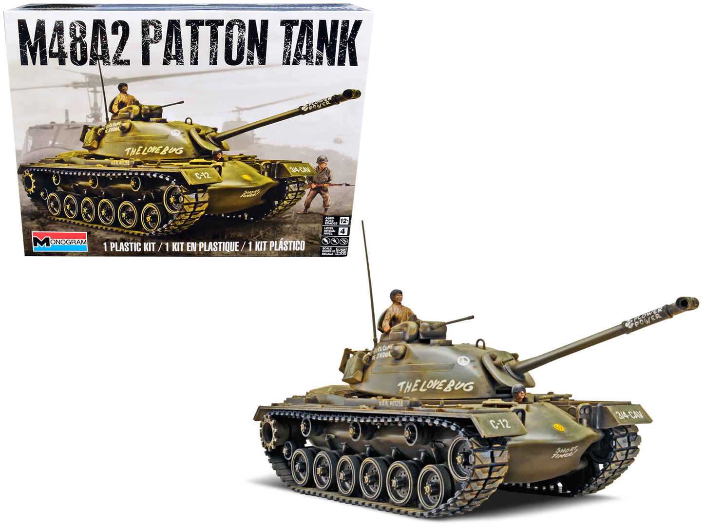Level 4 Model Kit M48A2 Patton Tank 1/35 Scale Model by Revell-DiecastModeler.com