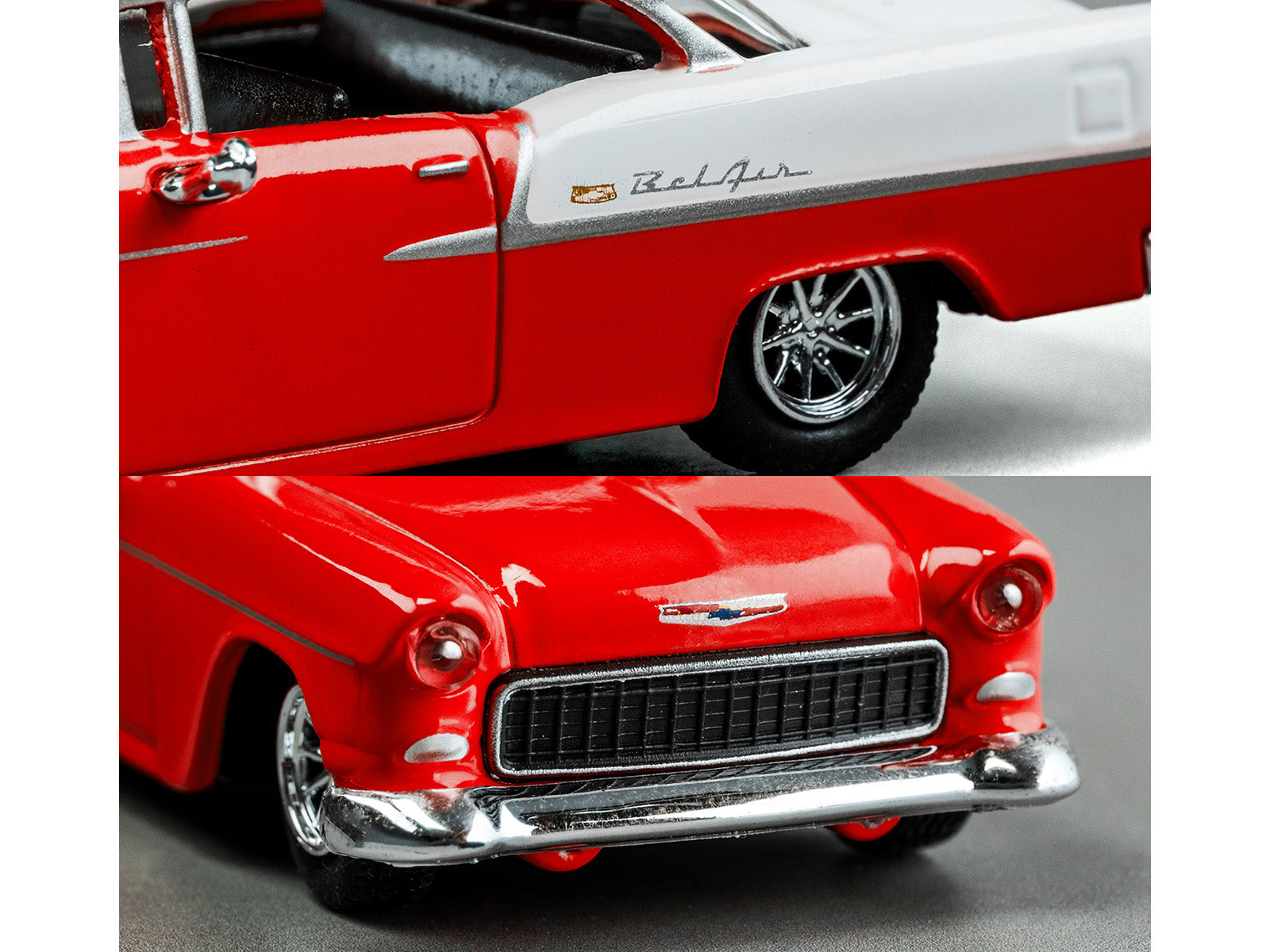 1955 Chevrolet Bel Air Red and White "Collection" Series 1/64 Diecast Model Car by Majorette-DiecastModeler.com