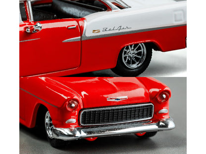 1955 Chevrolet Bel Air Red and White "Collection" Series 1/64 Diecast Model Car by Majorette-DiecastModeler.com