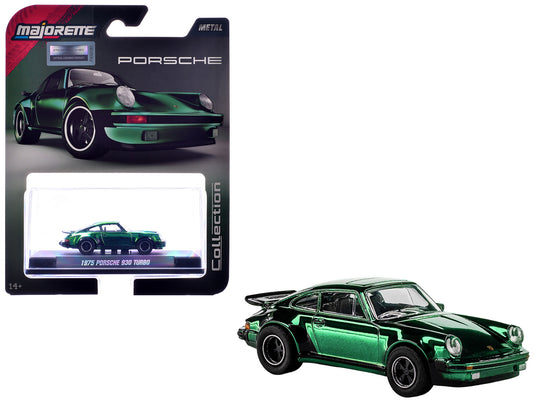 1975 Porsche 930 Turbo Green Metallic "Collection" Series 1/64 Diecast Model Car by Majorette