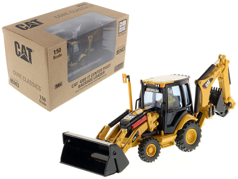 CAT Caterpillar 420E Center Pivot Backhoe Loader with Working Tools with Operator "Core Classics Series" 1/50 Diecast Model by Diecast Masters-DiecastModeler.com