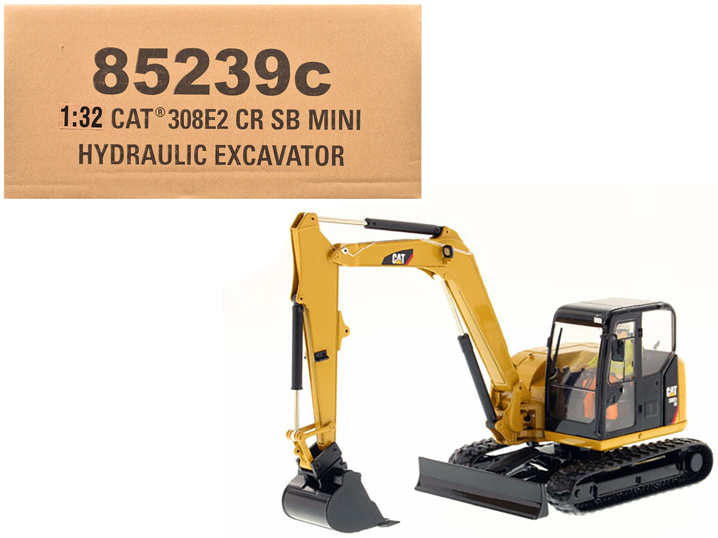 CAT Caterpillar 308E2 CR SB Mini Hydraulic Excavator with Working Tools and Operator "Core Classics" Series 1/32 Diecast Model by Diecast Masters