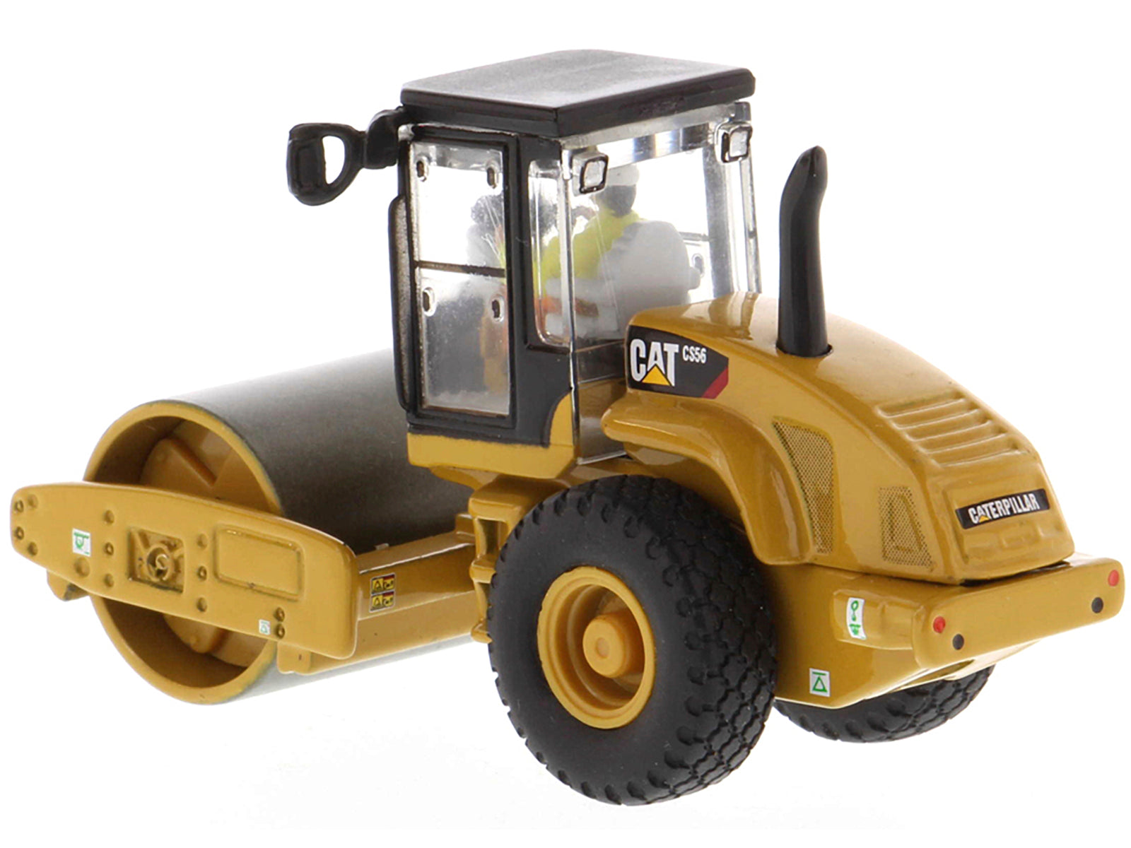 CAT Caterpillar CS56 Smooth Drum Vibratory Soil Compactor with Operator "High Line" Series 1/87 (HO) Scale Diecast Model by Diecast Masters-DiecastModeler.com