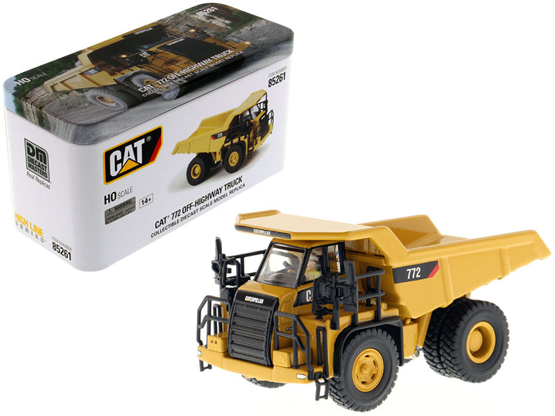 CAT Caterpillar 772 Off-Highway Dump Truck with Operator "High Line" Series 1/87 (HO) Scale Diecast Model by Diecast Masters-DiecastModeler.com