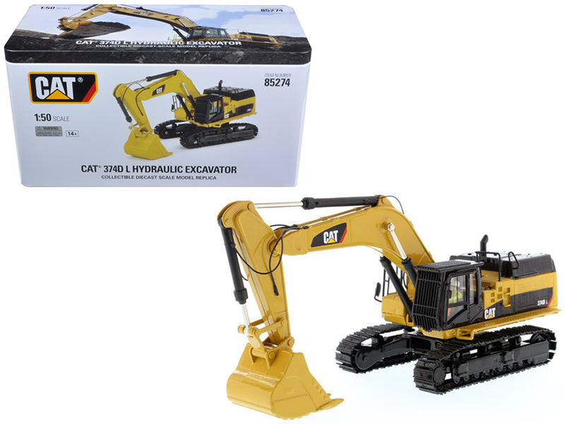 CAT Caterpillar 374D L Hydraulic Excavator with Operator "High Line" Series 1/50 Diecast Model by Diecast Masters-DiecastModeler.com