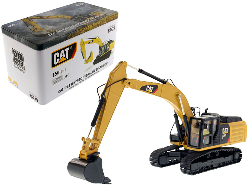 CAT Caterpillar 336E H Hybrid Hydraulic Excavator with Operator "High Line Series" 1/50 Diecast Model by Diecast Masters-DiecastModeler.com