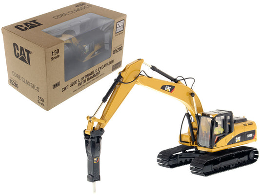 CAT Caterpillar 320D L Hydraulic Excavator with Hammer and Operator "Core Classics Series" 1/50 Diecast Model by Diecast Masters-DiecastModeler.com
