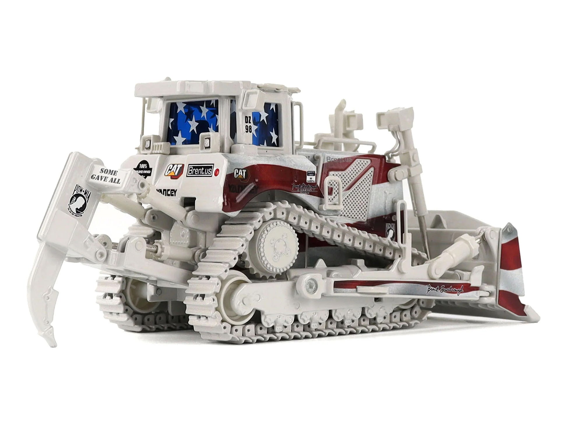 CAT Caterpillar D8T Track Type Tractor with Single Shank Ripper "Brent Scarbrough & Co." Patriotic Livery "High Line" Series 1/50 Diecast Model by Diecast Masters-DiecastModeler.com