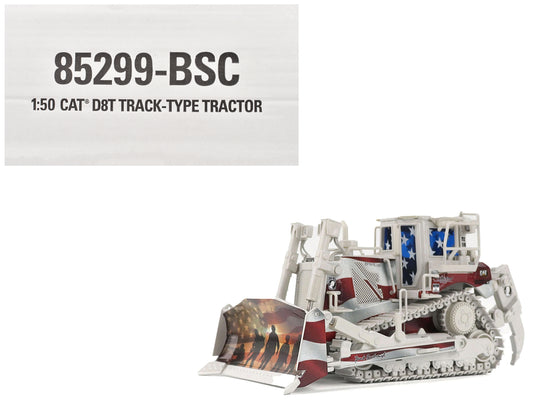 CAT Caterpillar D8T Track Type Tractor with Single Shank Ripper "Brent Scarbrough & Co." Patriotic Livery "High Line" Series 1/50 Diecast Model by Diecast Masters