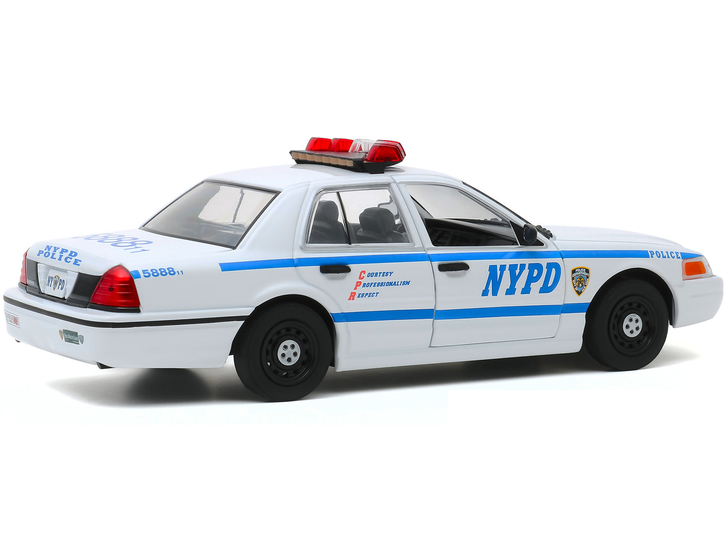 2011 Ford Crown Victoria Police Interceptor "New York City Police Department" (NYPD) White "Hot Pursuit" Series 1/24 Diecast Model Car by Greenlight