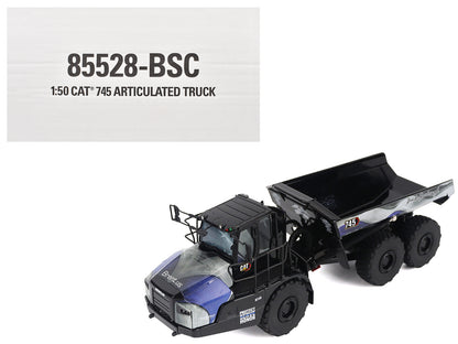 CAT Caterpillar 745 Articulated Dump Truck "Brent Scarbrough & Co. - Back the Blue" Black with Graphics "High Line" Series 1/50 Diecast Model by Diecast Masters