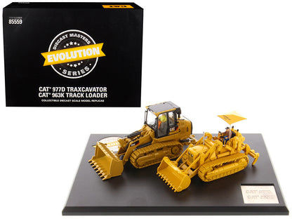 CAT Caterpillar 977D Traxcavator (Circa 1955-1960) and CAT Caterpillar 963K Track Loader (Current) with Operators "Evolution Series" 1/50 Diecast Models by Diecast Masters-DiecastModeler.com