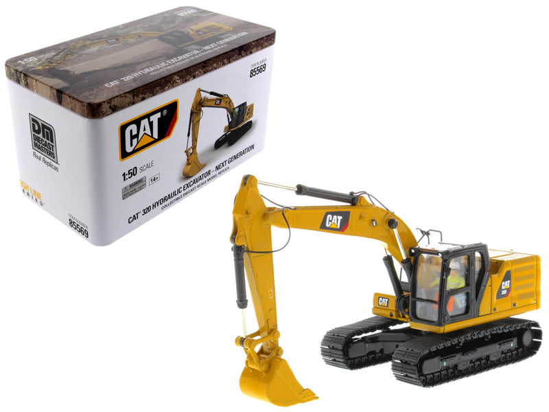CAT Caterpillar 320 Hydraulic Excavator with Operator High Line Series 1/50 Diecast Model by Diecast Masters-DiecastModeler.com