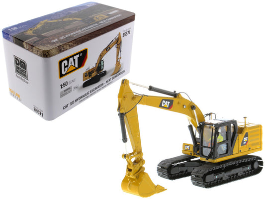 CAT Caterpillar 323 Hydraulic Excavator with Operator Next Generation Design "High Line Series" 1/50 Diecast Model by Diecast Masters-DiecastModeler.com