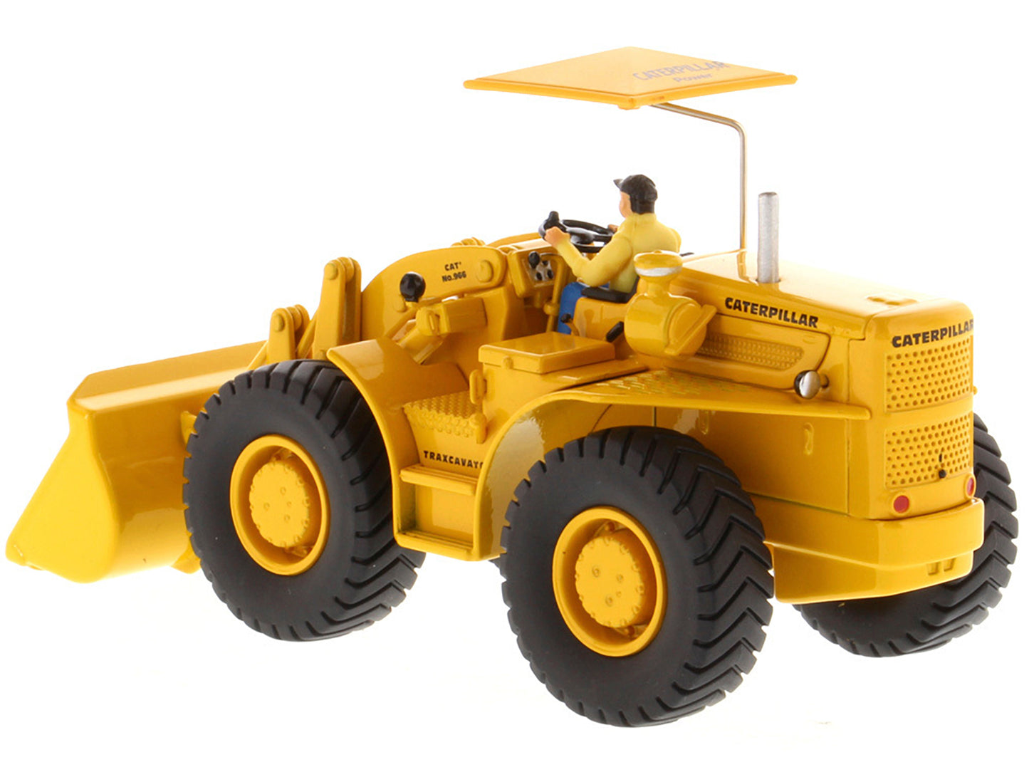 CAT Caterpillar 966A Wheel Loader Yellow with Operator "Vintage Series" 1/50 Diecast Model by Diecast Masters-DiecastModeler.com