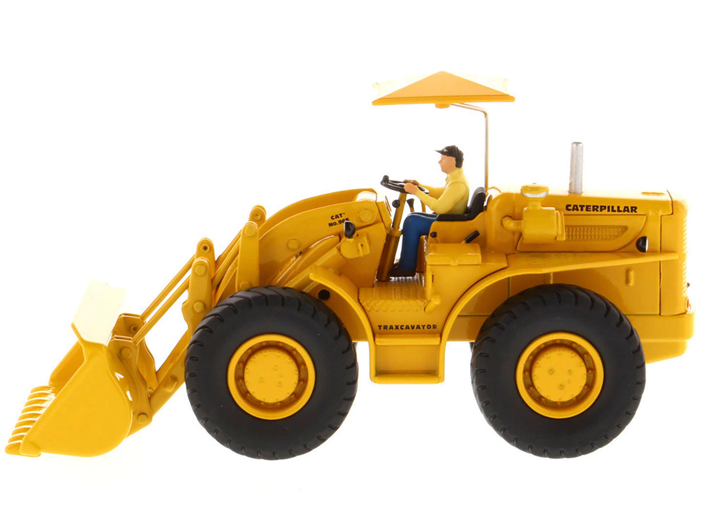CAT Caterpillar 966A Wheel Loader Yellow with Operator "Vintage Series" 1/50 Diecast Model by Diecast Masters-DiecastModeler.com