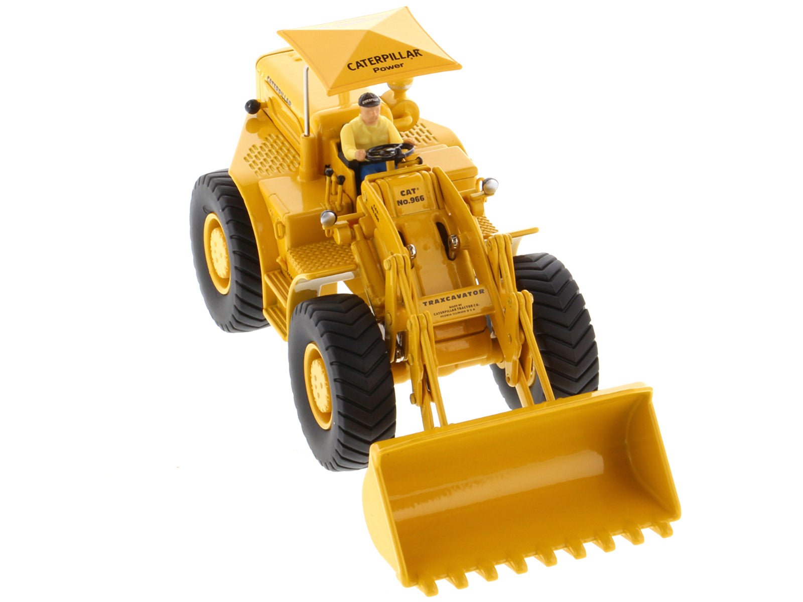 CAT Caterpillar 966A Wheel Loader Yellow with Operator "Vintage Series" 1/50 Diecast Model by Diecast Masters-DiecastModeler.com