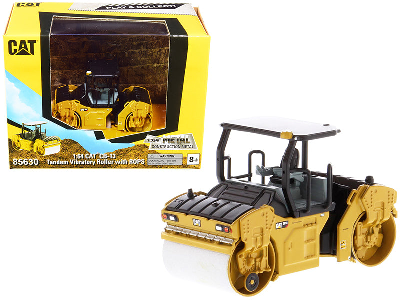 CAT Caterpillar CB-13 Tandem Vibratory Roller with ROPS "Play & Collect!" Series 1/64 Diecast Model by Diecast Masters-DiecastModeler.com