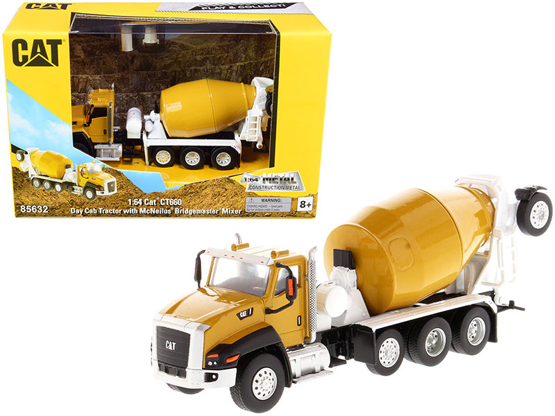 CAT Caterpillar CT660 Day Cab Tractor with McNeilus Bridgemaster Concrete Mixer "Play & Collect!" Series 1/64 Diecast Model by Diecast Masters-DiecastModeler.com