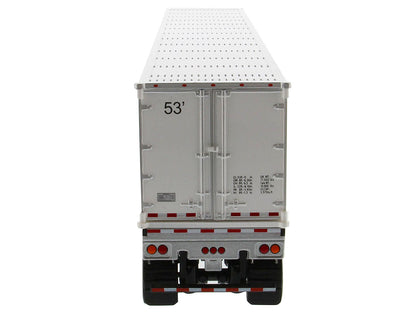 Peterbilt 579 UltraLoft Truck Tractor Red with "CAT Caterpillar" Mural Dry Van Trailer "Transport Series" 1/50 Diecast Model by Diecast Masters-DiecastModeler.com