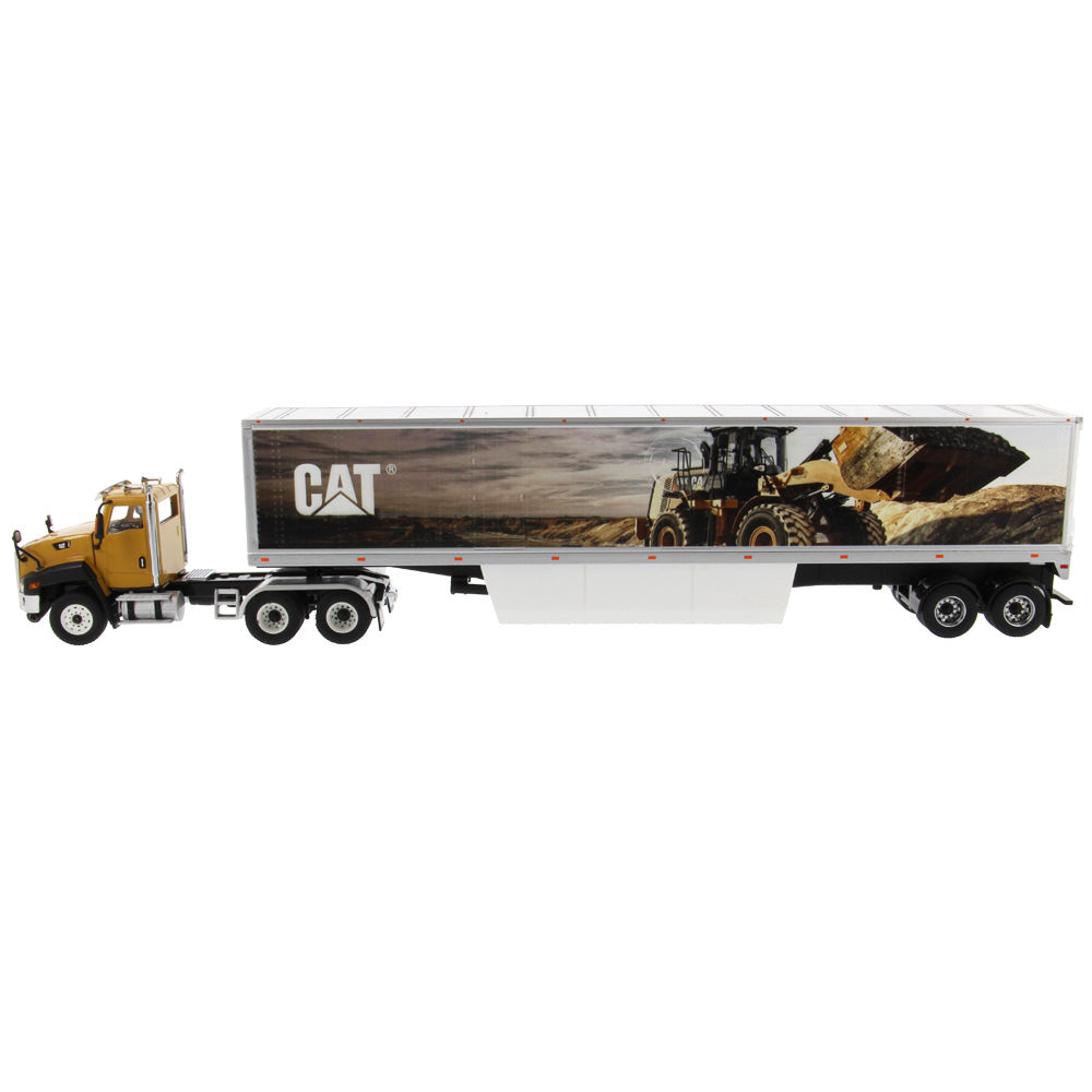 CAT Caterpillar CT660 Day Cab with Caterpillar Mural Dry Van Trailer "Transport Series" 1/50 Diecast Model by Diecast Masters-DiecastModeler.com
