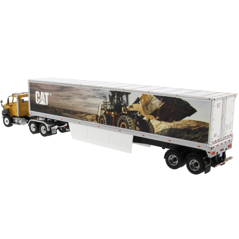 CAT Caterpillar CT660 Day Cab with Caterpillar Mural Dry Van Trailer "Transport Series" 1/50 Diecast Model by Diecast Masters-DiecastModeler.com