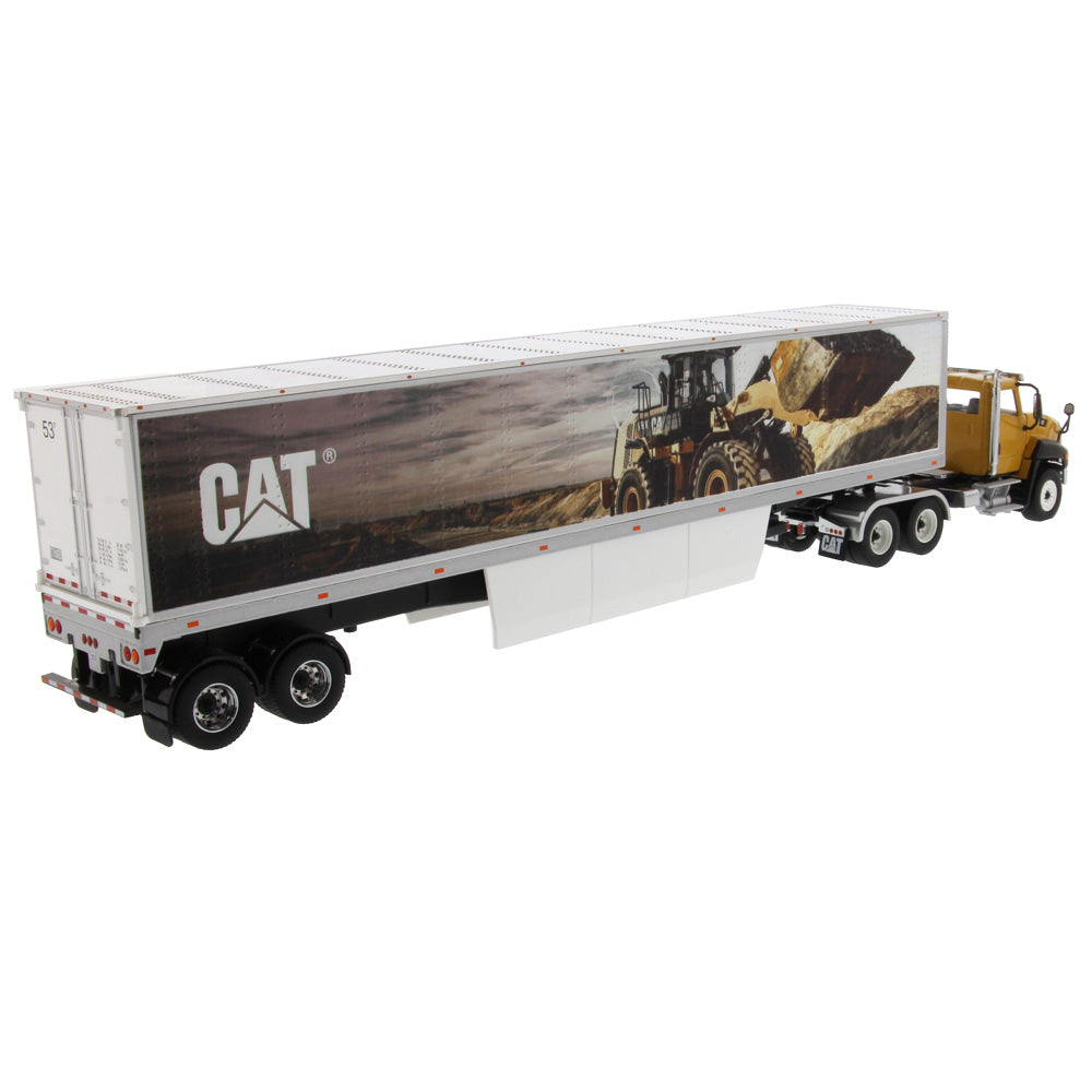CAT Caterpillar CT660 Day Cab with Caterpillar Mural Dry Van Trailer "Transport Series" 1/50 Diecast Model by Diecast Masters-DiecastModeler.com