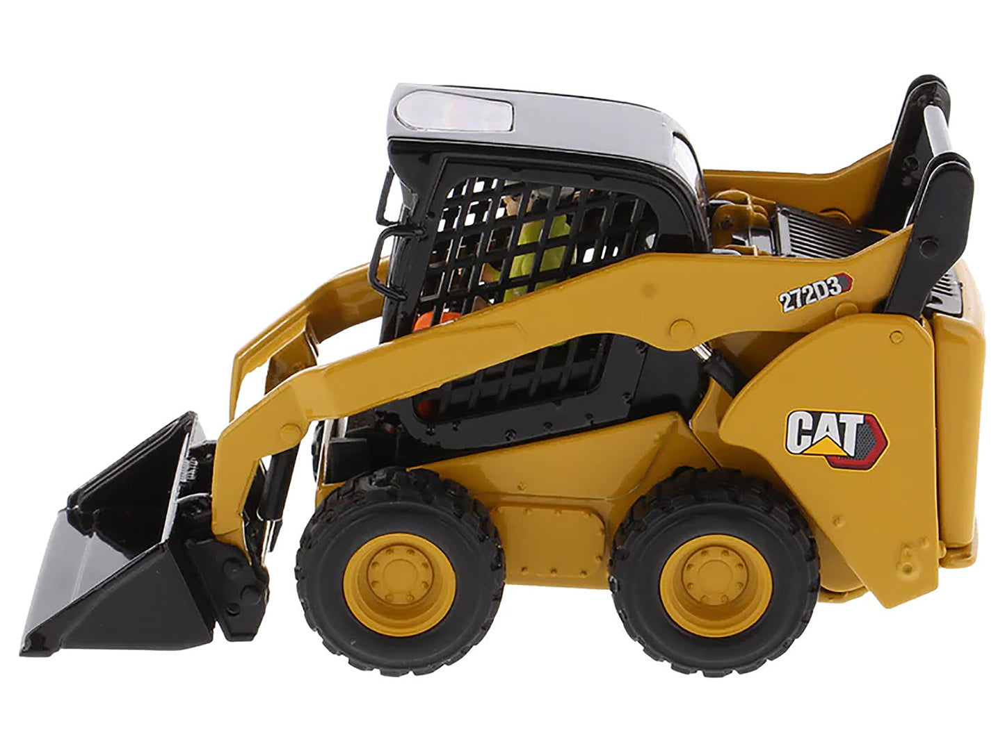 CAT Caterpillar 272D3 Skid Steer Loader with Operator Yellow "High Line" Series 1/32 Diecast Model by Diecast Masters-DiecastModeler.com