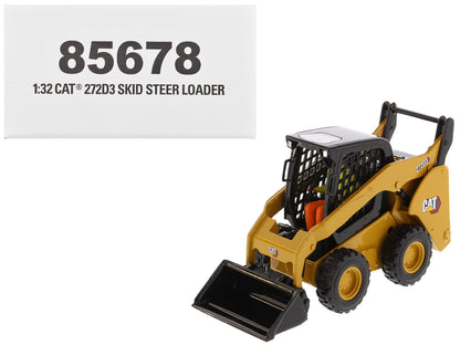 CAT Caterpillar 272D3 Skid Steer Loader with Operator Yellow "High Line" Series 1/32 Diecast Model by Diecast Masters-DiecastModeler.com