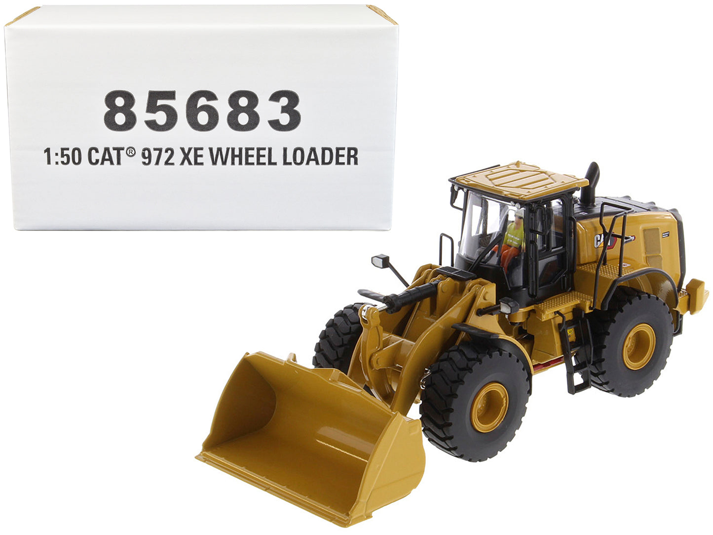 CAT Caterpillar 972 XE Wheel Loader Yellow with Operator "High Line Series" 1/50 Diecast Model by Diecast Masters-DiecastModeler.com