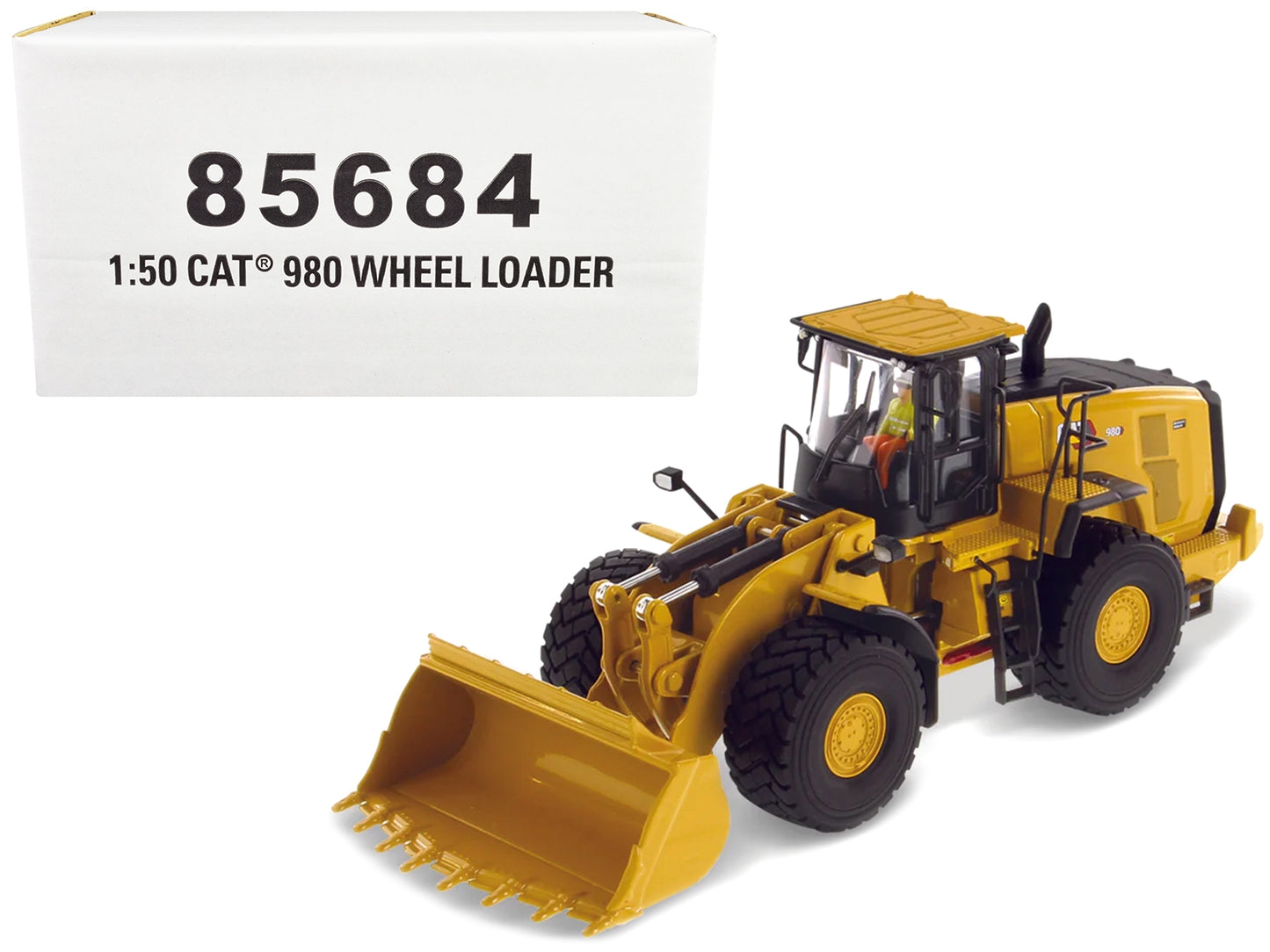 CAT Caterpillar 980 Wheel Loader Yellow with Operator "High Line Series" 1/50 Diecast Model by Diecast Masters-DiecastModeler.com