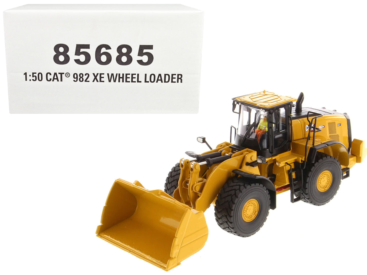 CAT Caterpillar 982 XE Wheel Loader Yellow with Operator "High Line Series" 1/50 Diecast Model by Diecast Masters-DiecastModeler.com
