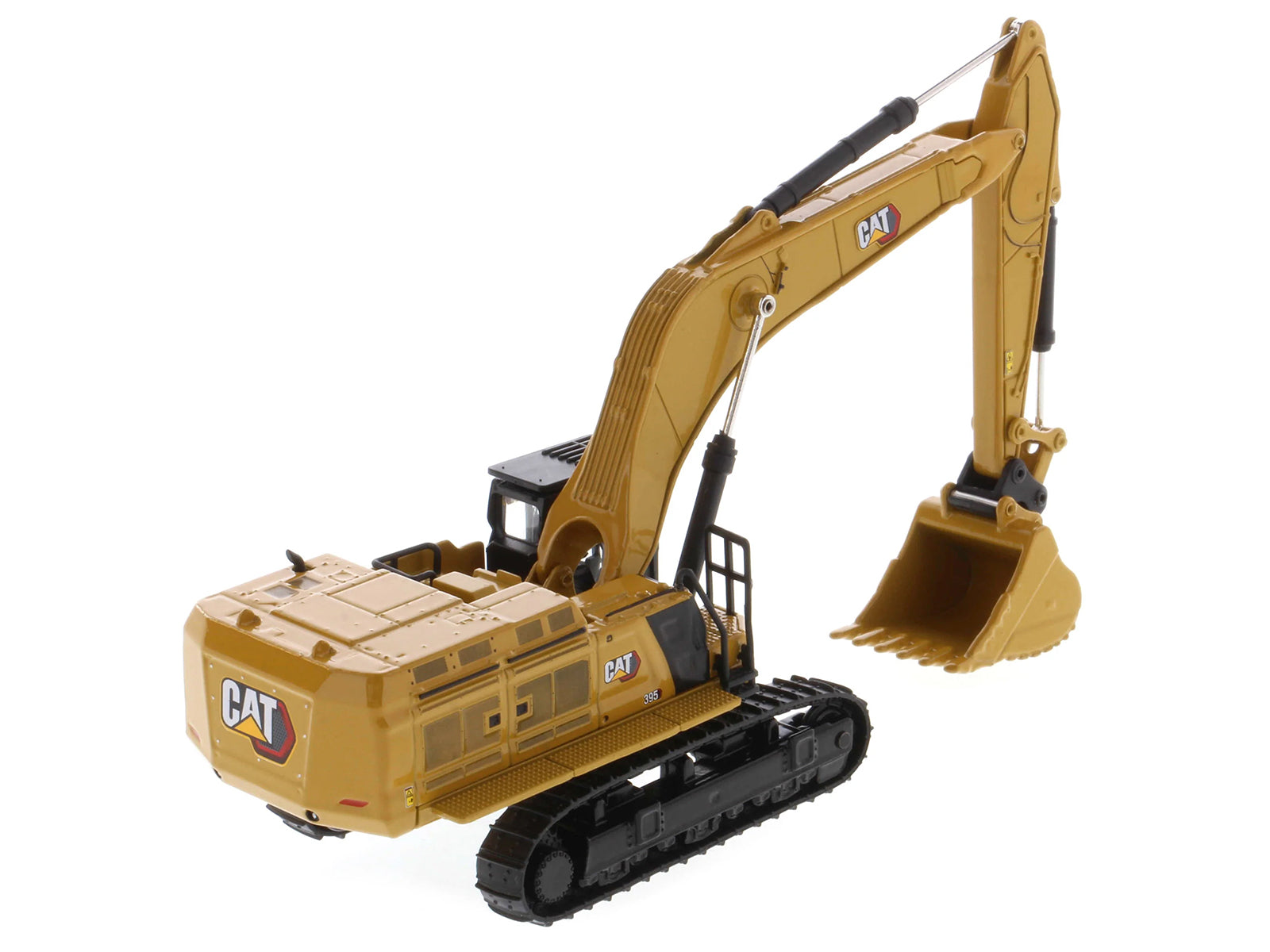 CAT Caterpillar 395 Next-Generation Hydraulic Excavator (General Purpose Version) Yellow with Additional Tools "High Line Series" 1/87 (HO) Diecast Model by Diecast Masters-DiecastModeler.com
