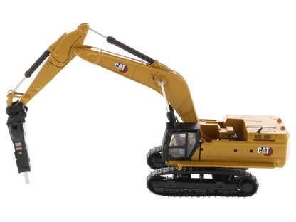CAT Caterpillar 395 Next-Generation Hydraulic Excavator (General Purpose Version) Yellow with Additional Tools "High Line Series" 1/87 (HO) Diecast Model by Diecast Masters-DiecastModeler.com