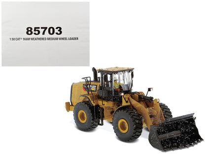 CAT Caterpillar 966M Wheel Loader with Operator (Dirty Version) "Weathered" Series 1/50 Diecast Model by Diecast Masters-DiecastModeler.com