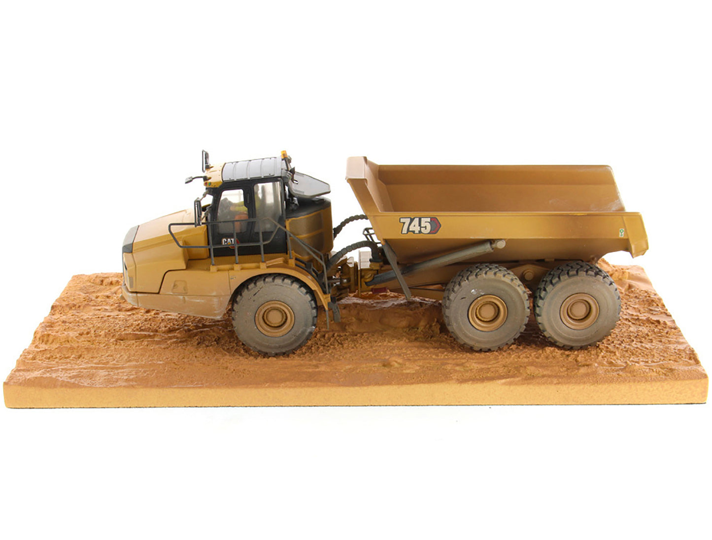 CAT Caterpillar 745 Articulated Truck with Operator (Dirty Version) "Weathered" Series 1/50 Diecast Model by Diecast Masters-DiecastModeler.com