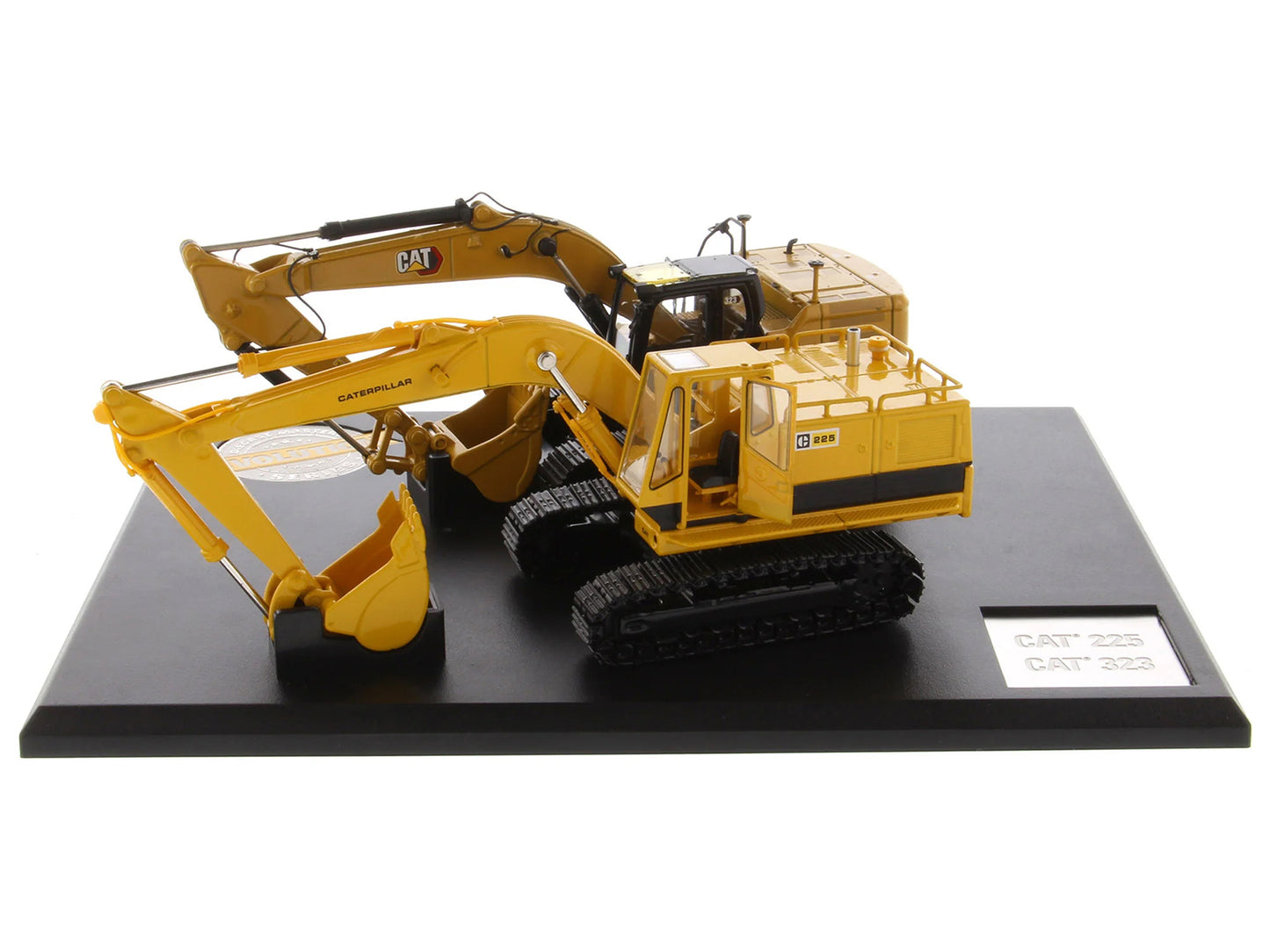 CAT Caterpillar 225 Hydraulic Escavator and CAT Caterpillar 323 Next Generation Hydraulic Escavator Set of 2 pieces "Evolution Series" 1/50 Diecast Models by Diecast Masters-DiecastModeler.com