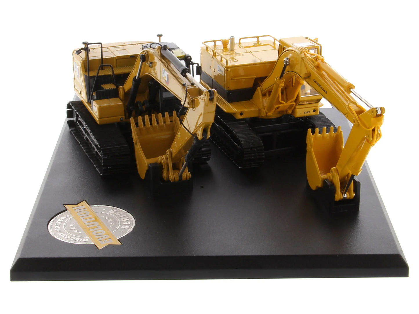 CAT Caterpillar 225 Hydraulic Escavator and CAT Caterpillar 323 Next Generation Hydraulic Escavator Set of 2 pieces "Evolution Series" 1/50 Diecast Models by Diecast Masters-DiecastModeler.com