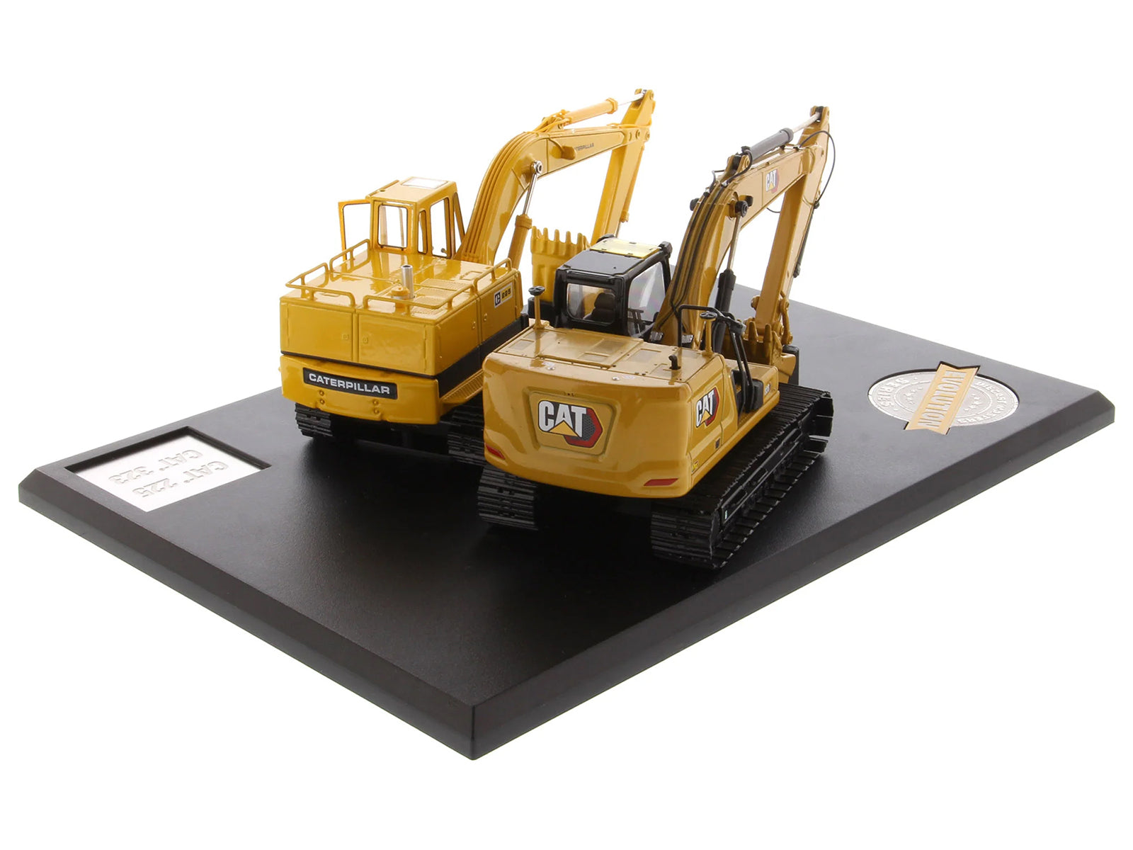 CAT Caterpillar 225 Hydraulic Escavator and CAT Caterpillar 323 Next Generation Hydraulic Escavator Set of 2 pieces "Evolution Series" 1/50 Diecast Models by Diecast Masters-DiecastModeler.com