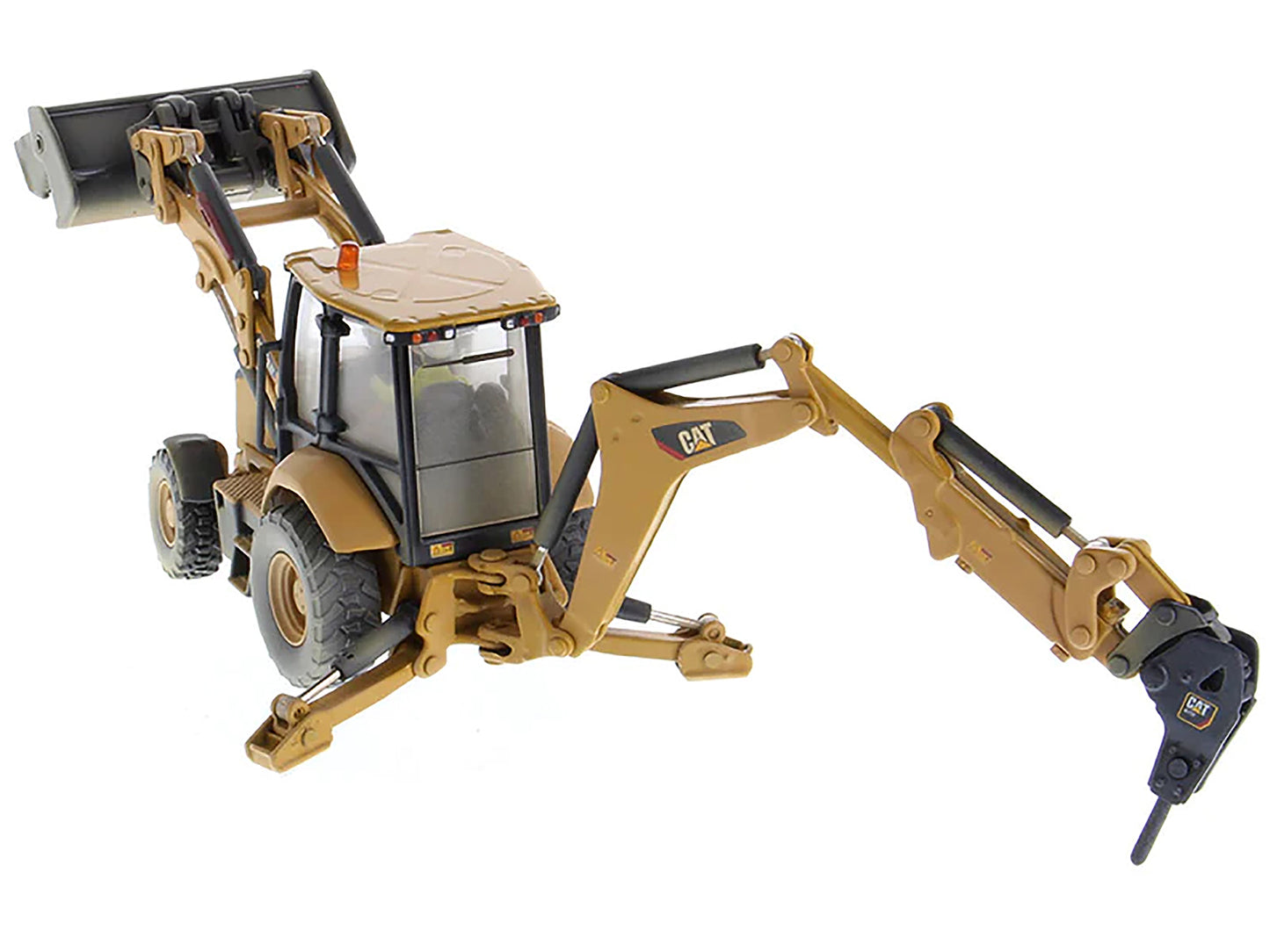 CAT Caterpillar 420F2 IT Backhoe Loader with Operator Yellow "Weathered Series" 1/50 Diecast Model by Diecast Masters-DiecastModeler.com