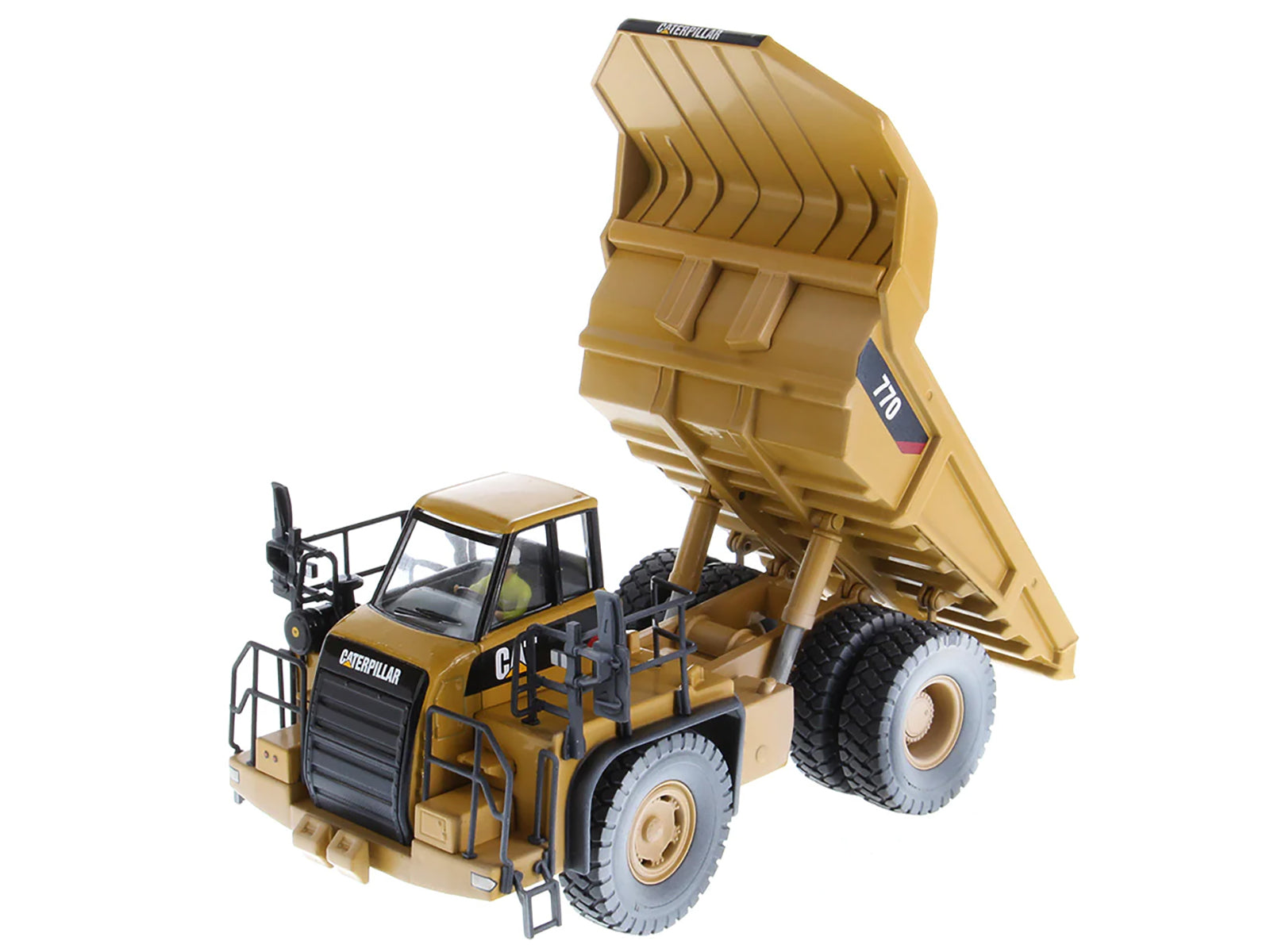 CAT Caterpillar 770 Off-Highway Truck Yellow (Weathered) with Operator "Weathered" Series 1/50 Diecast Model by Diecast Masters-DiecastModeler.com